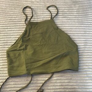 New Tavik Olive Green Ribbed Swim Top Size L